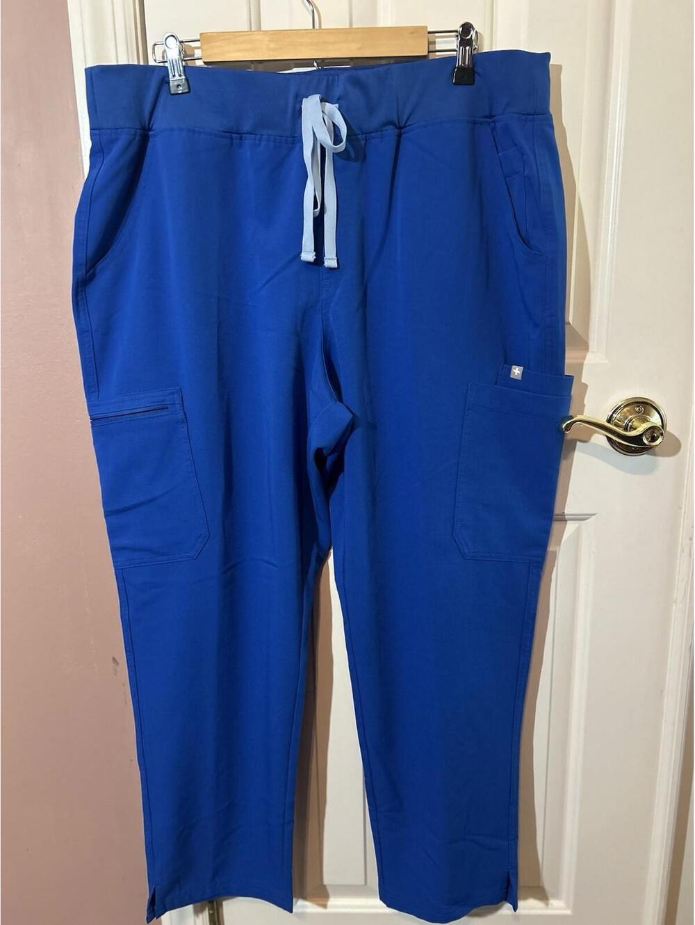 Figs High Waisted Yola Skinny Scrub Pants Womens XXL/ P PO 2444 Royal Blue